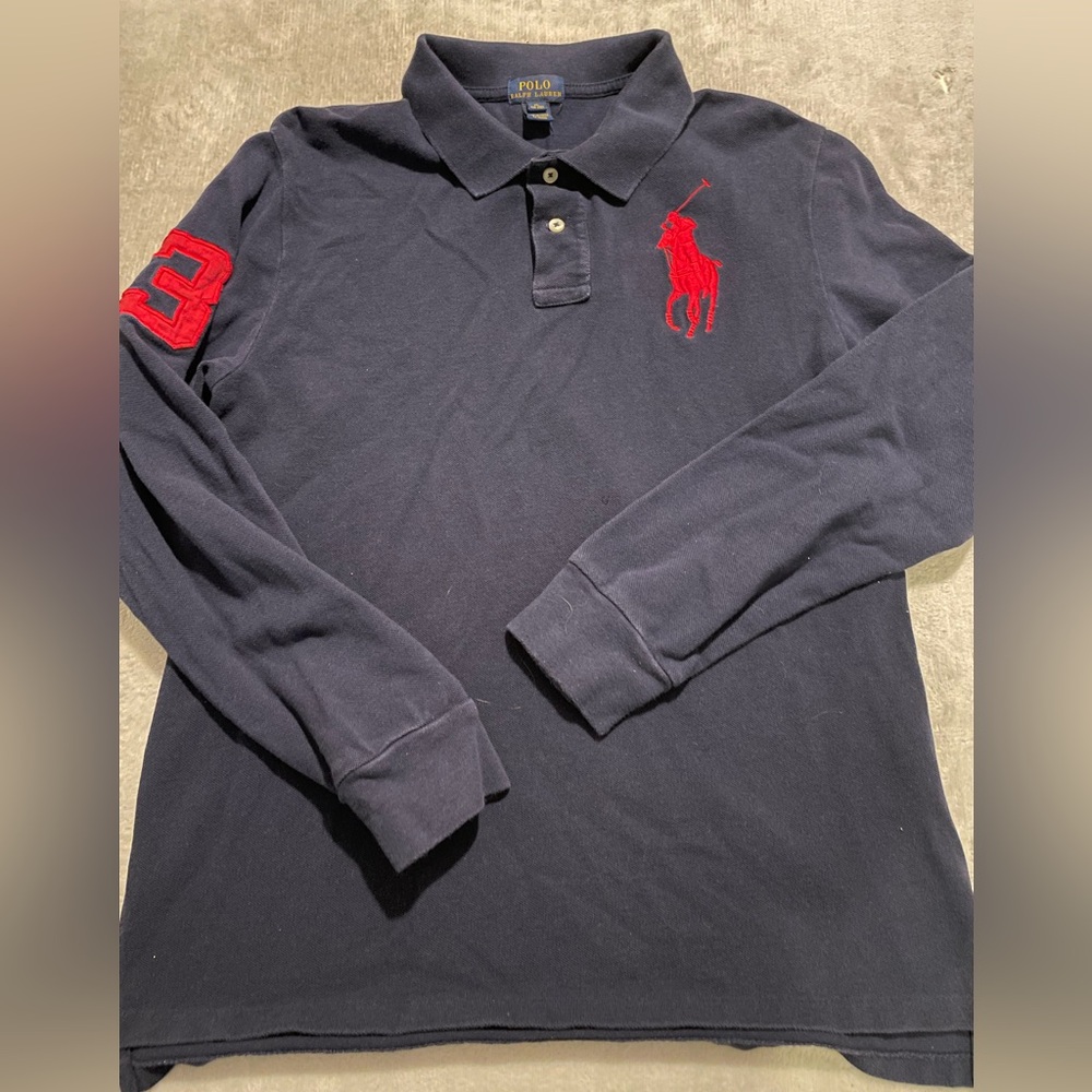 Polo Ralph Lauren Big Horse Long Sleeve Polo Shirt Youth Boys XL